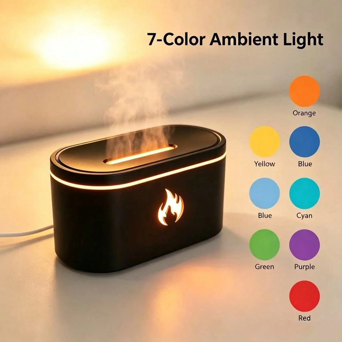 SWANS USB Aroma Diffuser & Humidifier – 7-Color LED 200ml Aroma Diffuser Humidifier SWANS