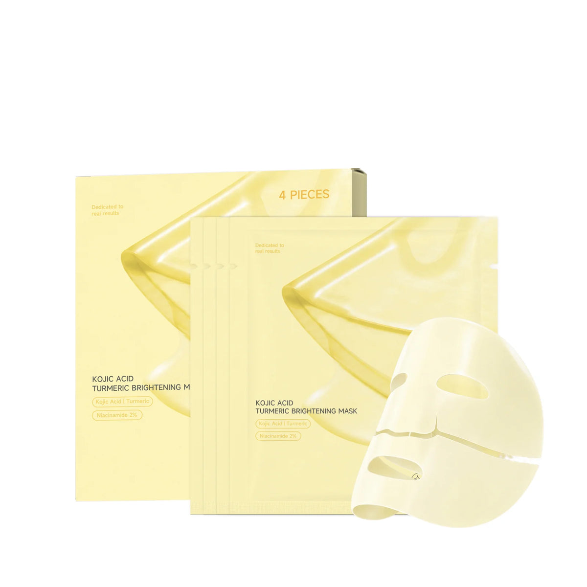Turmeric Brightening Face Mask – Hydrating & Firming Sheet Brightening Face Mask SWANS 4pcs