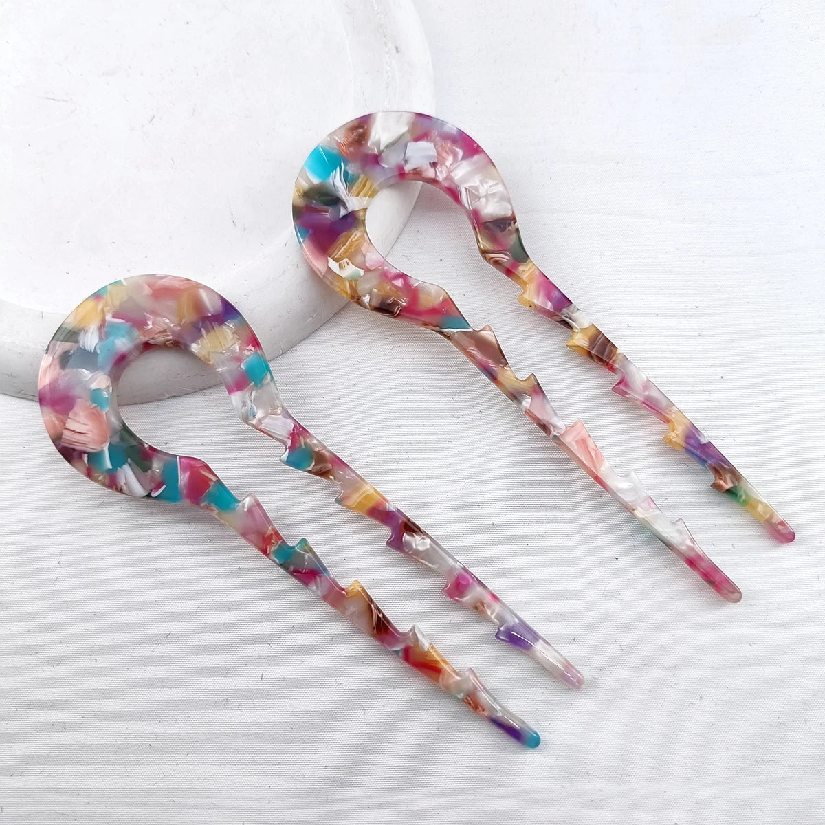 U-Shape Hair Forks Anti-Slip Teeth Vintage Pins – 2/3 Pack Hair Fork Set SWANS 2 PCS E
