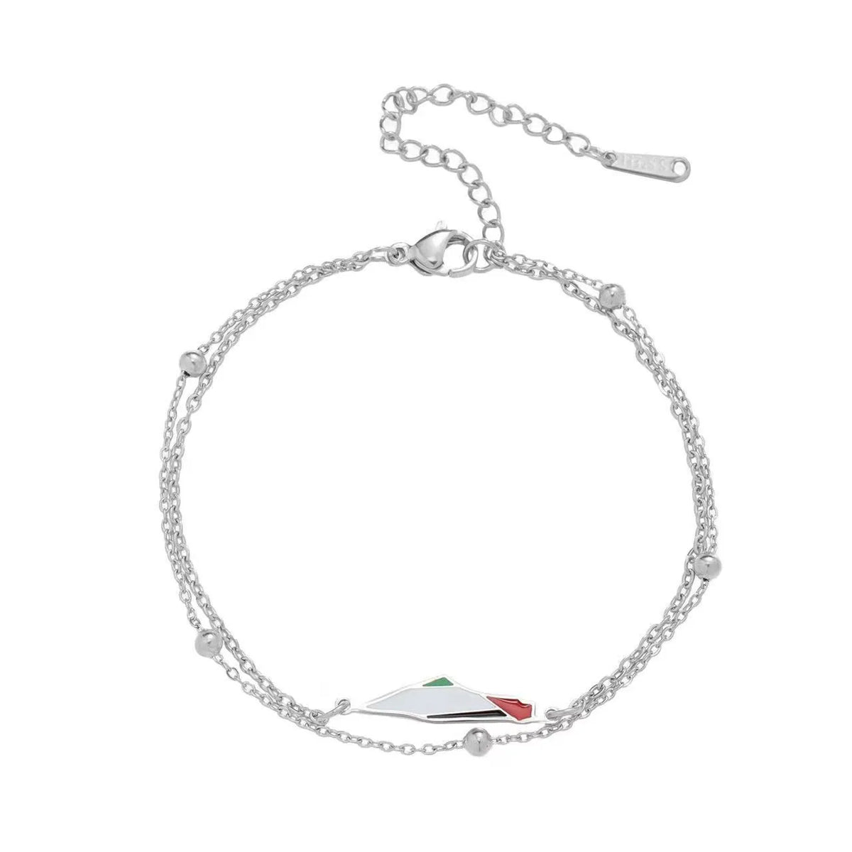 Palestine Map Chain Bracelet – Layered Metal Fashion Jewelry Fashion Bracelet SWANS Style 6