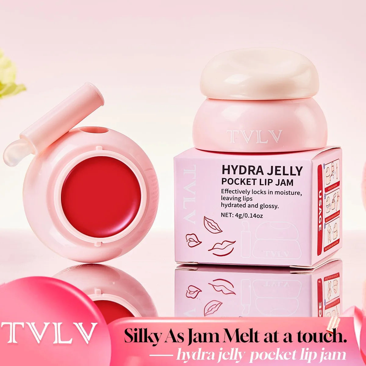 TVLV Jelly Lip Mask – Tinted Moisturizing Lip Balm 4g Tinted Lip Balm SWANS