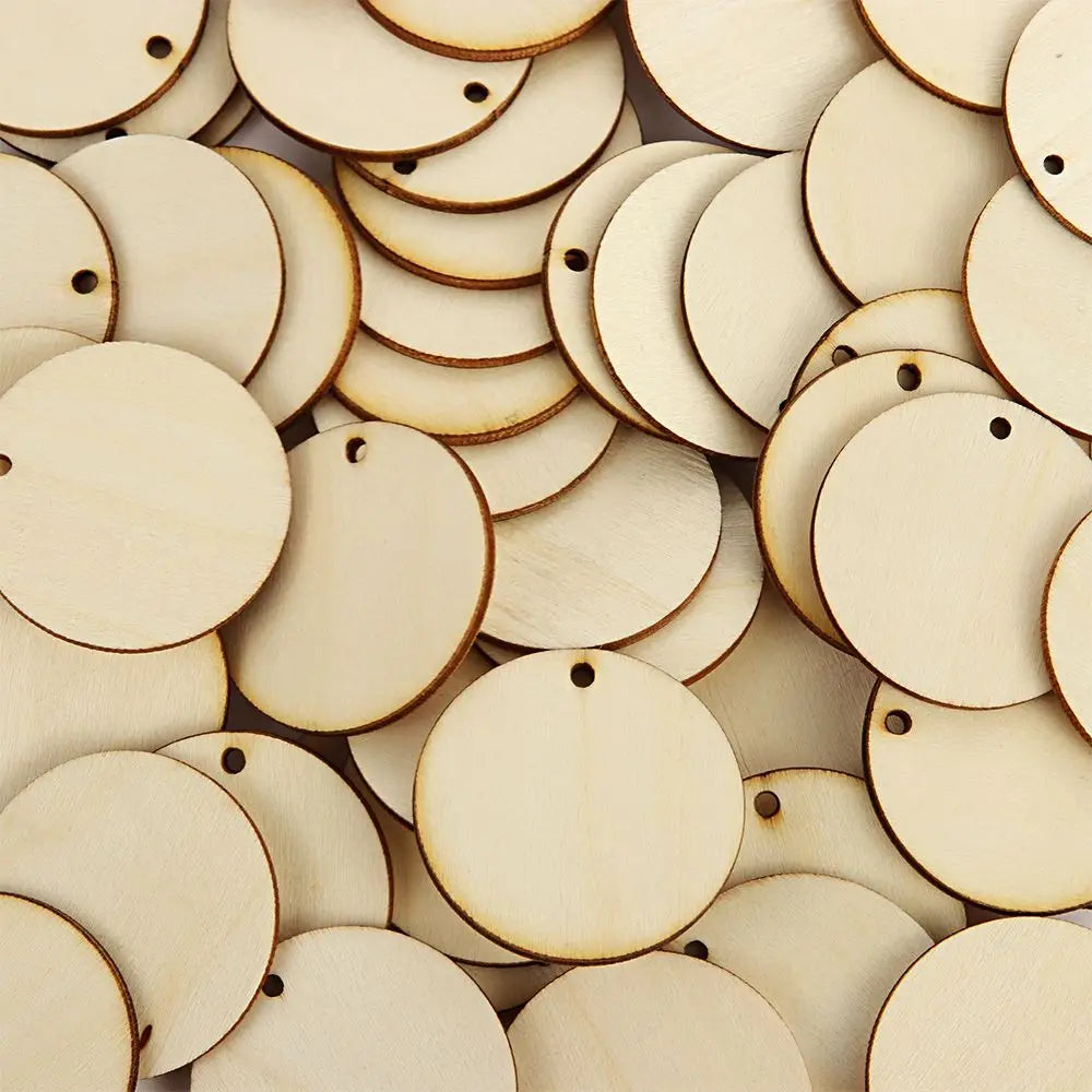 50pcs Round Laser Cut Wooden Craft Discs – DIY Scrapbooking Wood Craft Blanks SWANS