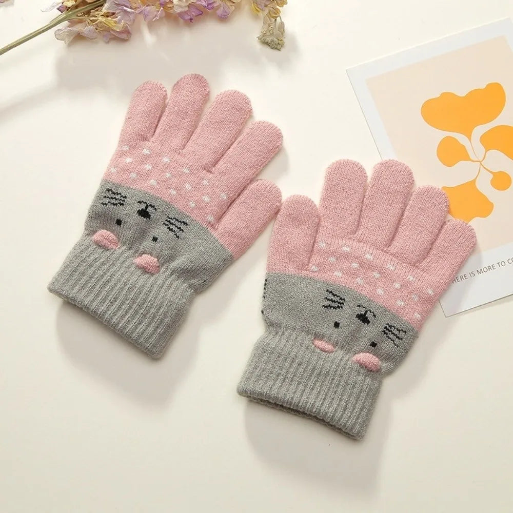 Kids Winter Knitted Mittens – Warm Windproof Gloves Ages 3–10 Kids Winter Mittens SWANS