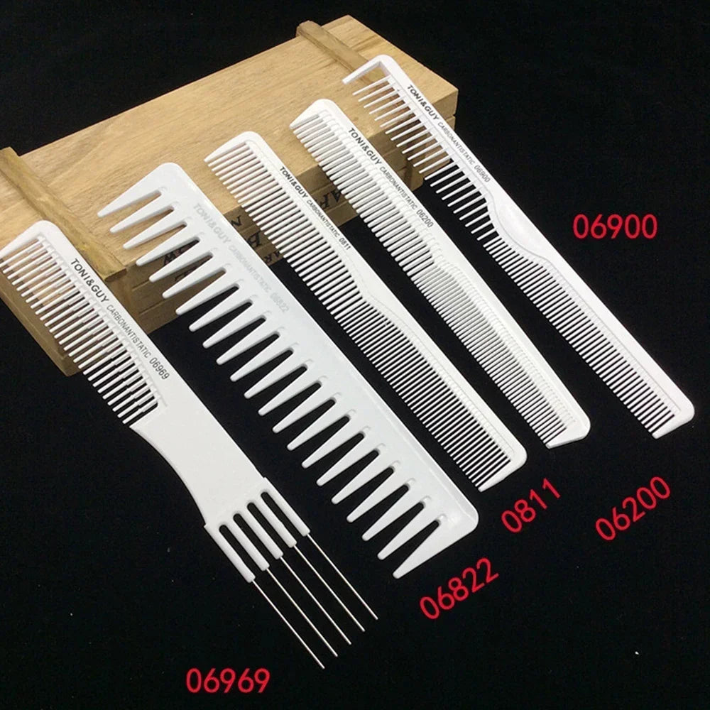SWANS White Carbon Fiber Barber Comb – Professional Salon Tool Barber Hair Comb SWANS