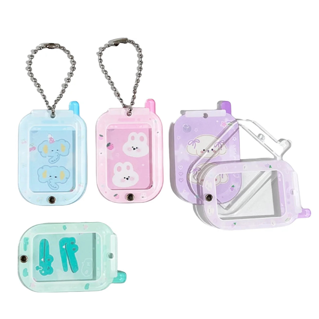 Acrylic Photo Frame Keychain – 1-Inch Photocard Holder Photo Frame Keychain SWANS