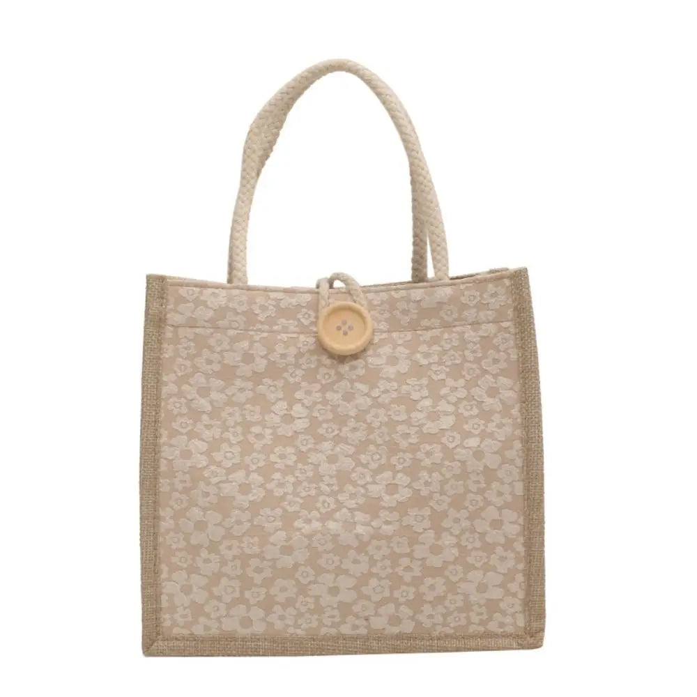 Linen Canvas Bucket Tote Bag – Chic Everyday Handbag Linen Tote Bag SWANS