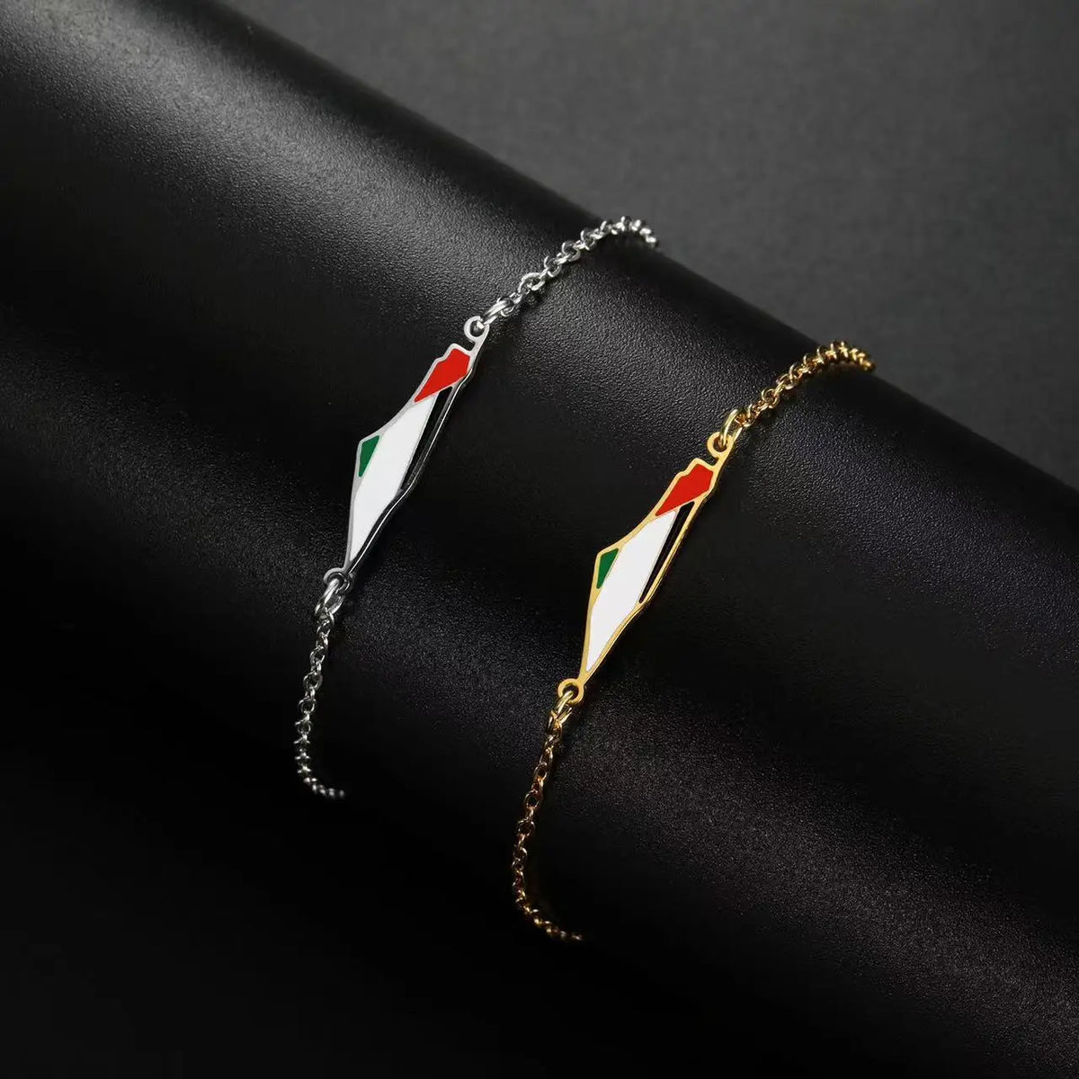 Palestine Map Chain Bracelet – Layered Metal Fashion Jewelry Fashion Bracelet SWANS