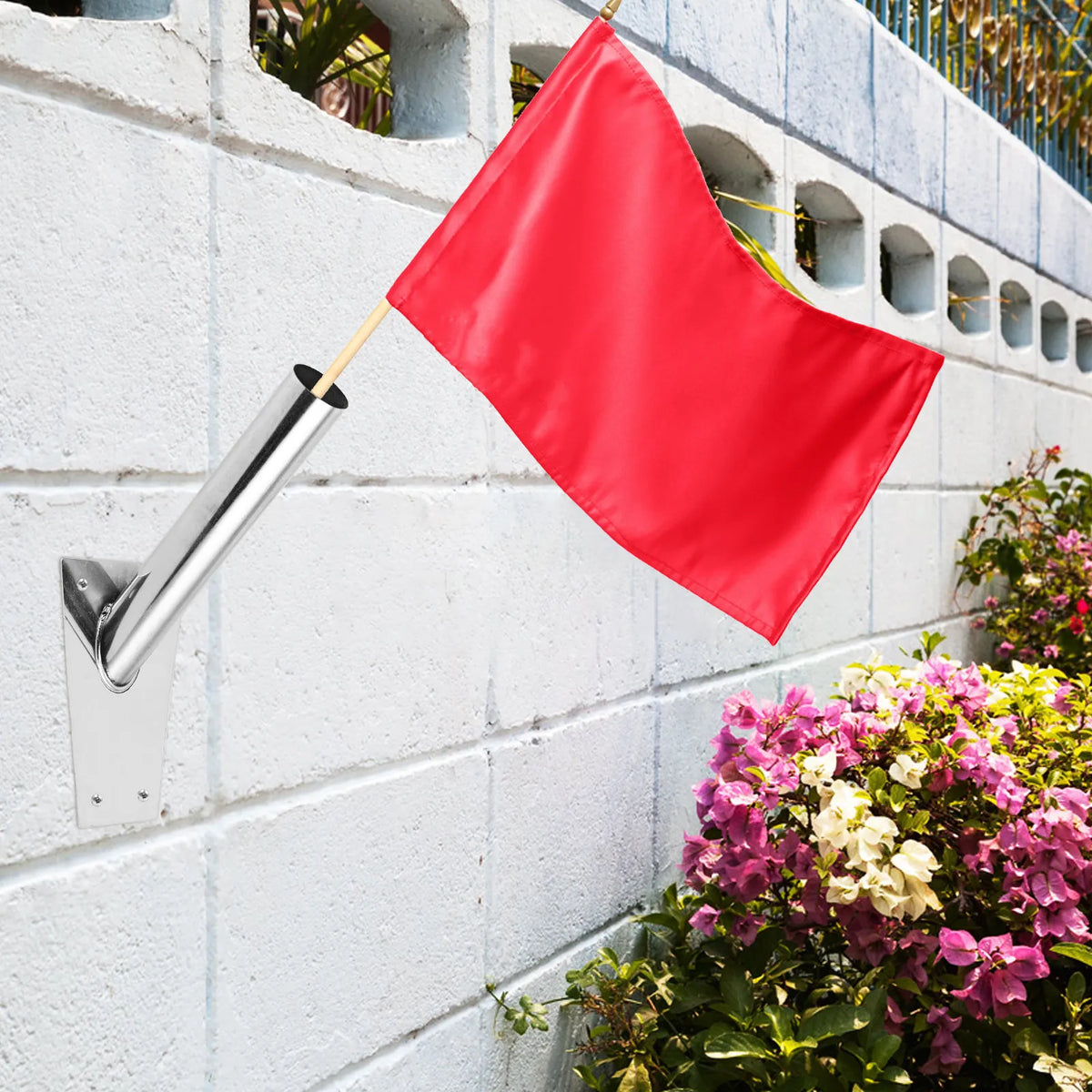 Stainless Steel Flagpole Wall Mount Bracket – Easy Install Flag Pole Bracket SWANS