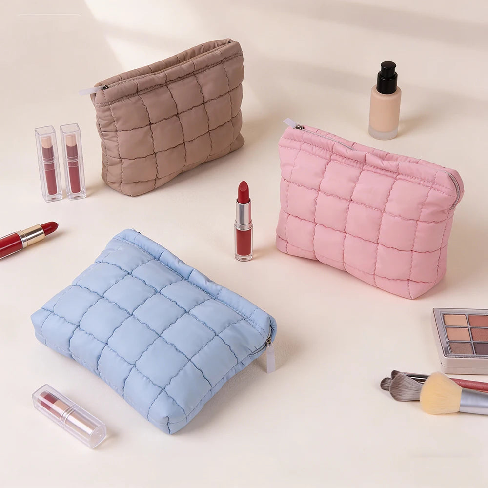 Large Women's Makeup Bag – Zipper Cosmetic Organizer Pouch Cosmetic Makeup Bag SWANS