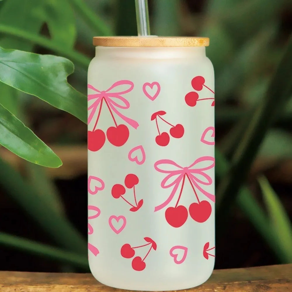 UV DTF Transfer Sticker – Waterproof Wrap for 16oz Glass Cup Cup Wrap Sticker SWANS