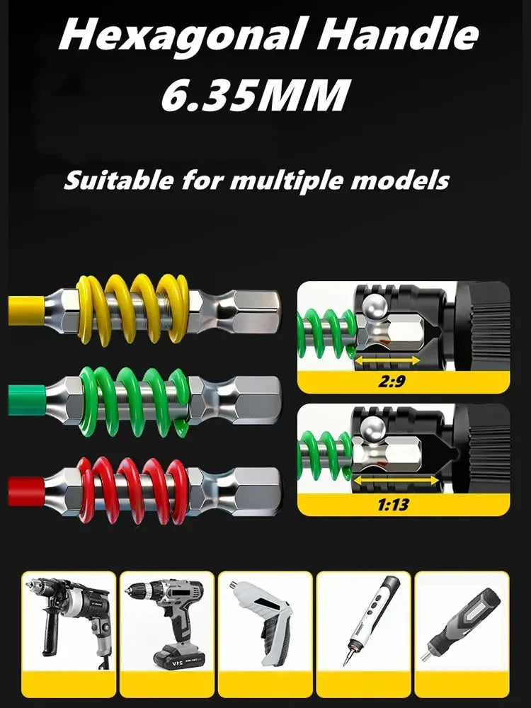 Magnetic PH2 Spring Screwdriver Bits 60/90/110mm 1/4" Hex Shank Screwdriver Bits SWANS
