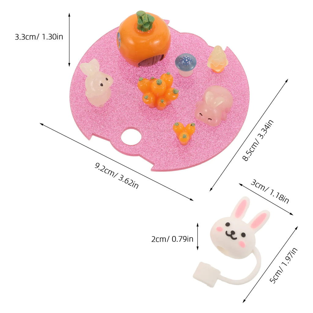 Kawaii Silicone Straw Tip Cover & Acrylic Topper – 40oz Tumbler Straw Topper Set SWANS