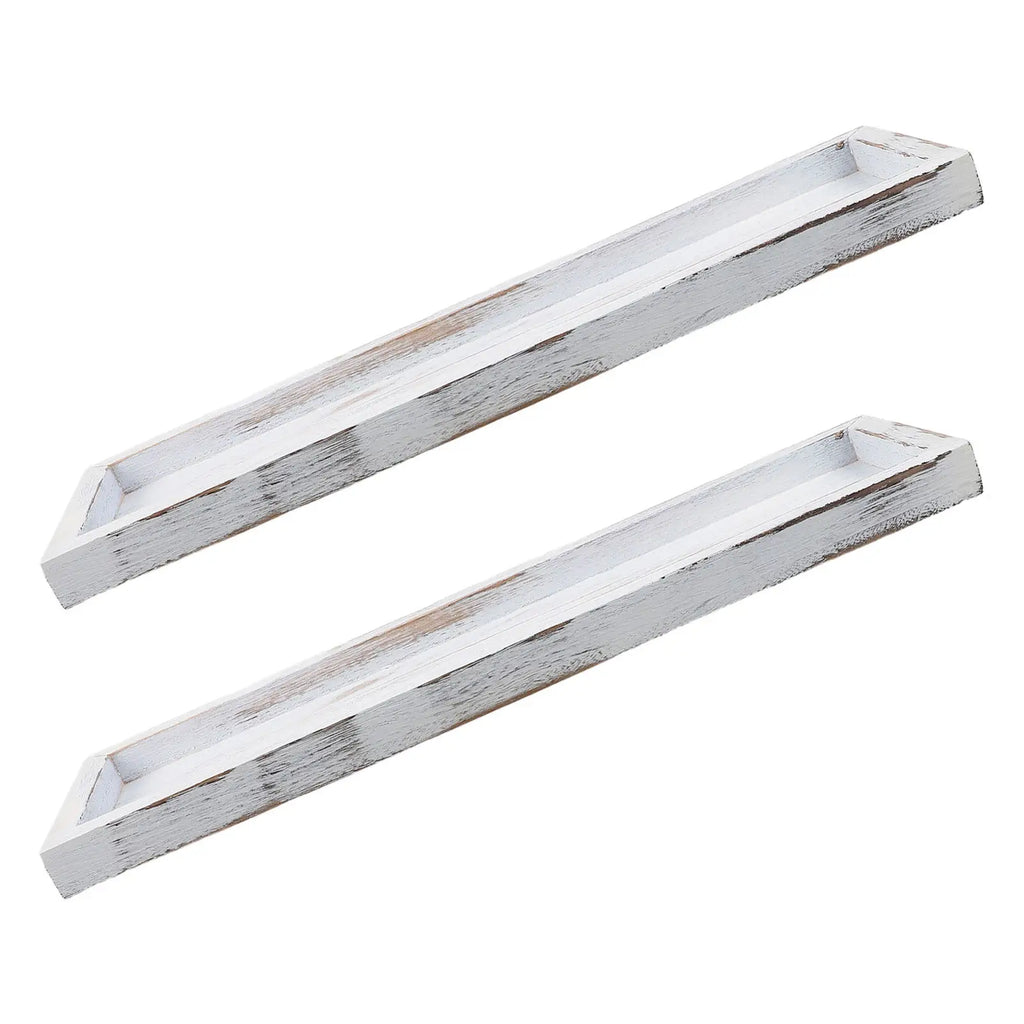2-Pack Rustic Wooden Farmhouse Decorative Rectangle Trays Decorative Wood Tray SWANS