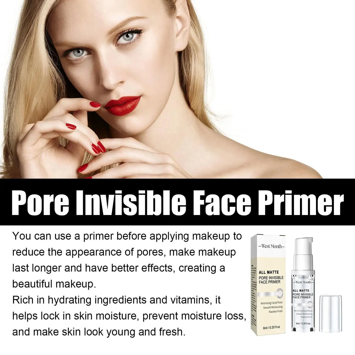 WEST MONTH Face Primer – Oil Control & Pore Minimizing 6ml Face Makeup Primer SWANS
