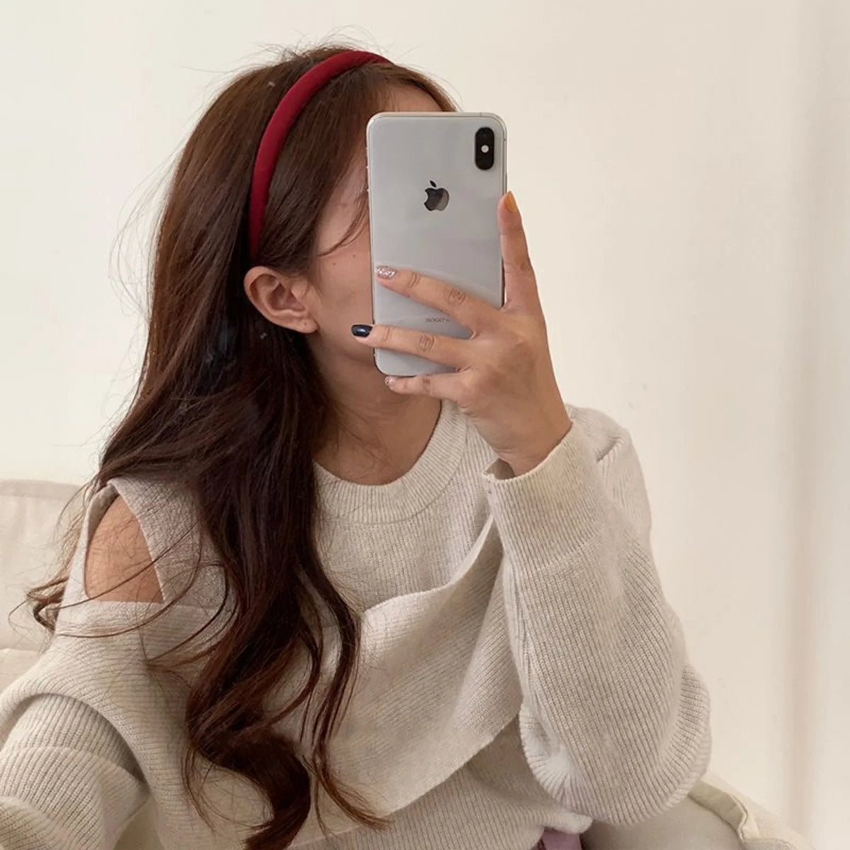 Korean Retro Thin Hair Hoop – Wine Red Headband for Women Hair Headband SWANS