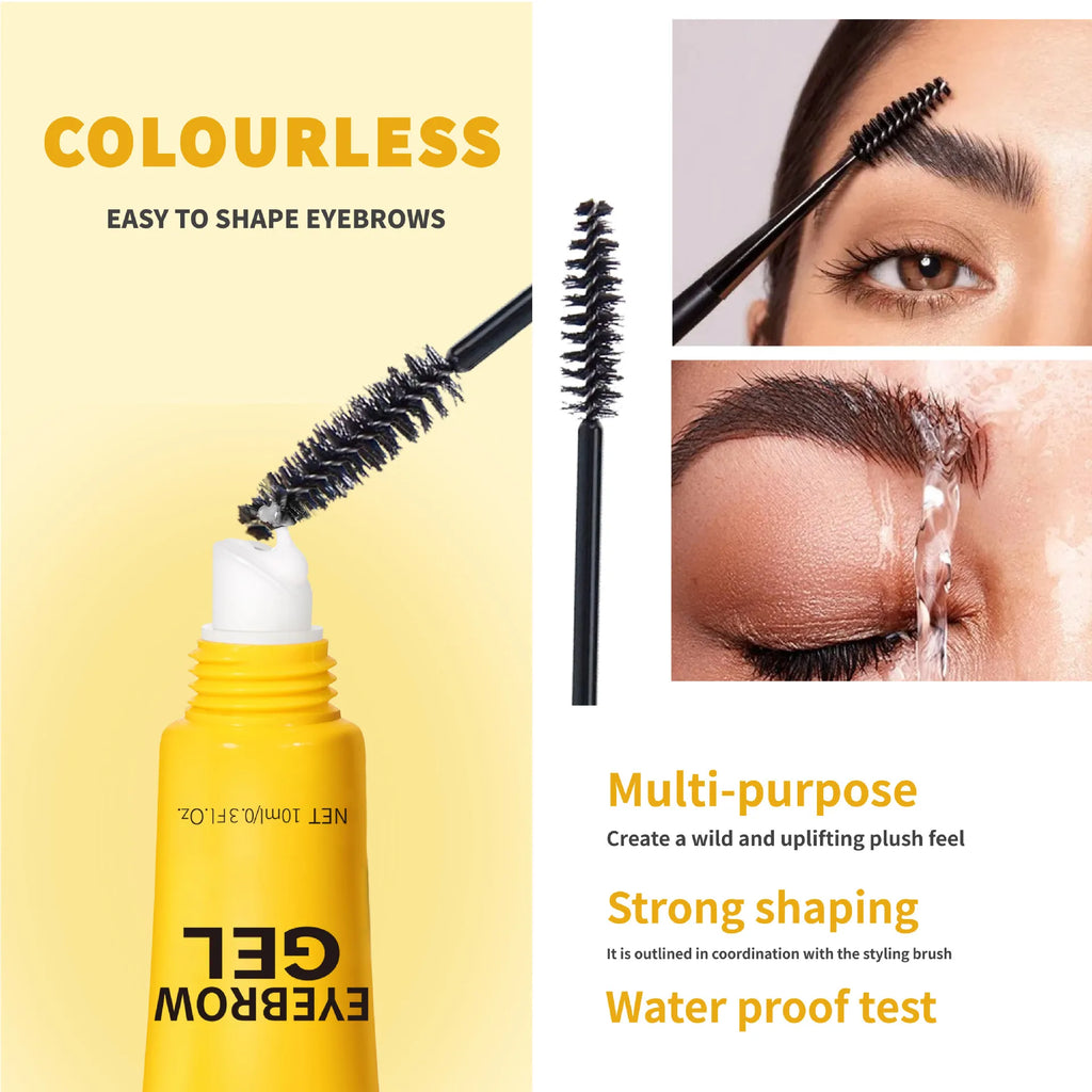 3-in-1 Colorless Eyebrow Gel – Waterproof Brow Fixer & Brush Eyebrow Gel SWANS