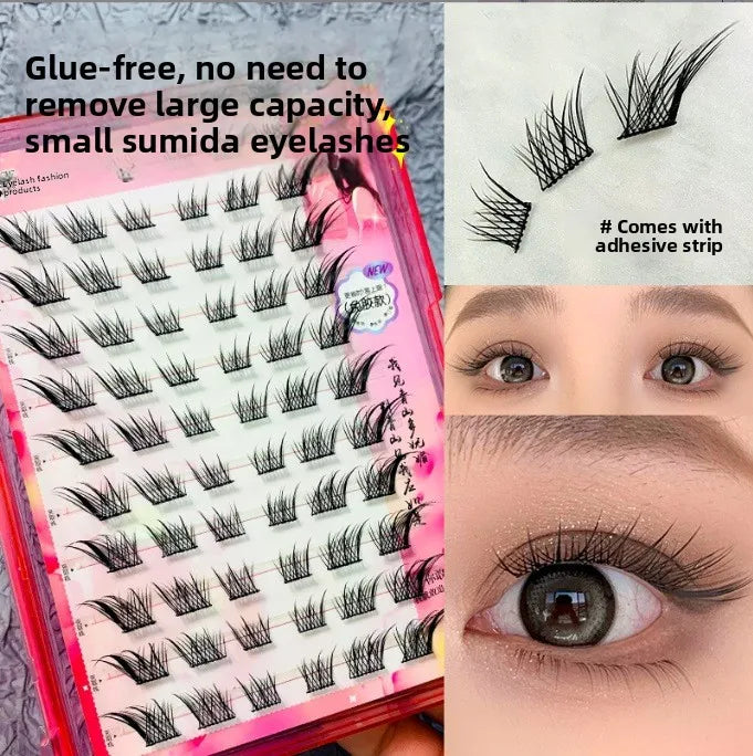 Self-Adhesive False Eyelashes – Fox Eye, Cat Eye & Wispy False Eyelashes SWANS 15 C