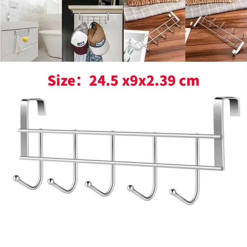 SWANS 5-Hook Stainless Steel Cabinet Door Hook Organizer Door Hook Organizer SWANS