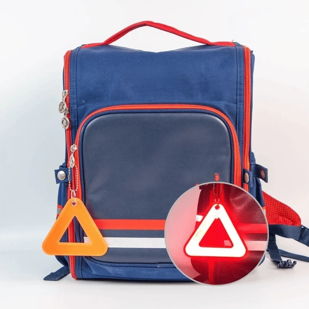 Reflective Triangle Safety Keychain – Colorful Backpack Pendant Reflective Keychain SWANS