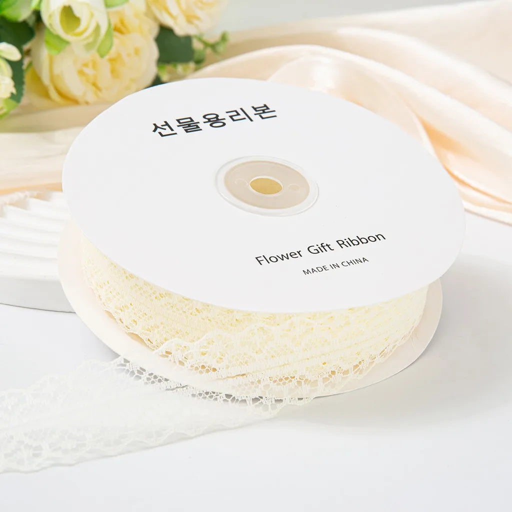 Nylon Lace Ribbon 50 Yards – DIY Wedding & Craft Decoration Decorative Lace Ribbon SWANS Beige