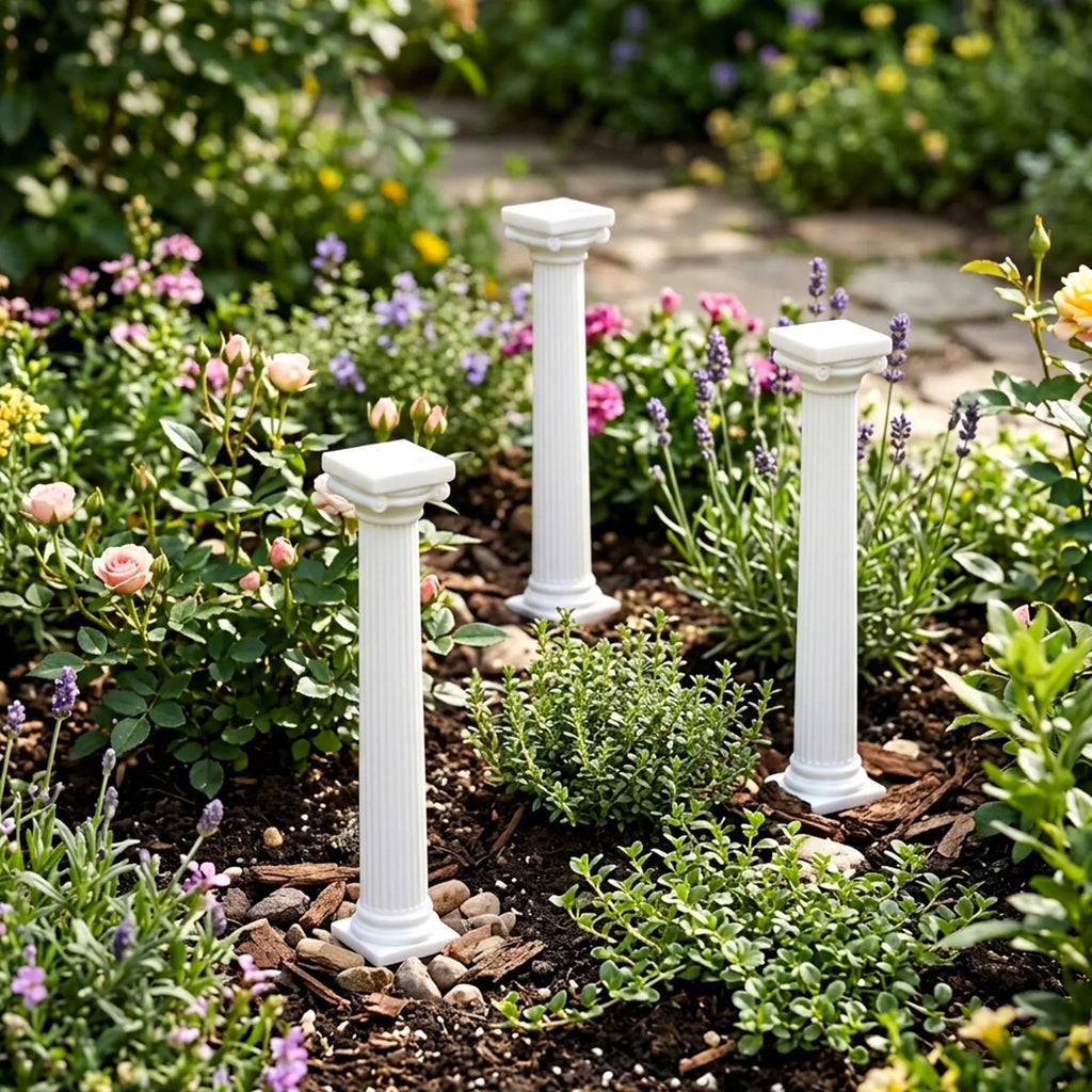 6-Pack Mini White Roman Column Pillars – Party & Wedding Décor Decorative Pillar Set SWANS