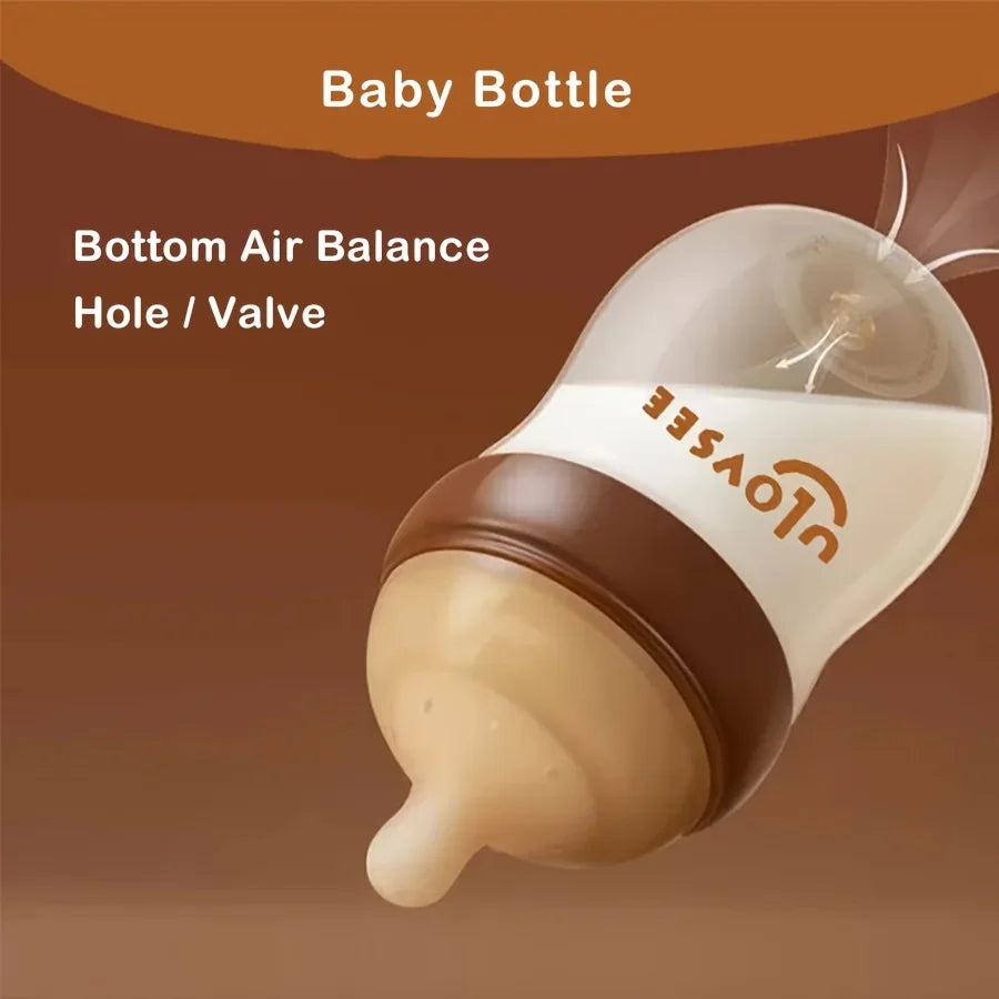 SWANS Glass Baby Bottle Wide Neck Anti-Colic Silicone Nipple 160ml Glass Baby Bottle SWANS