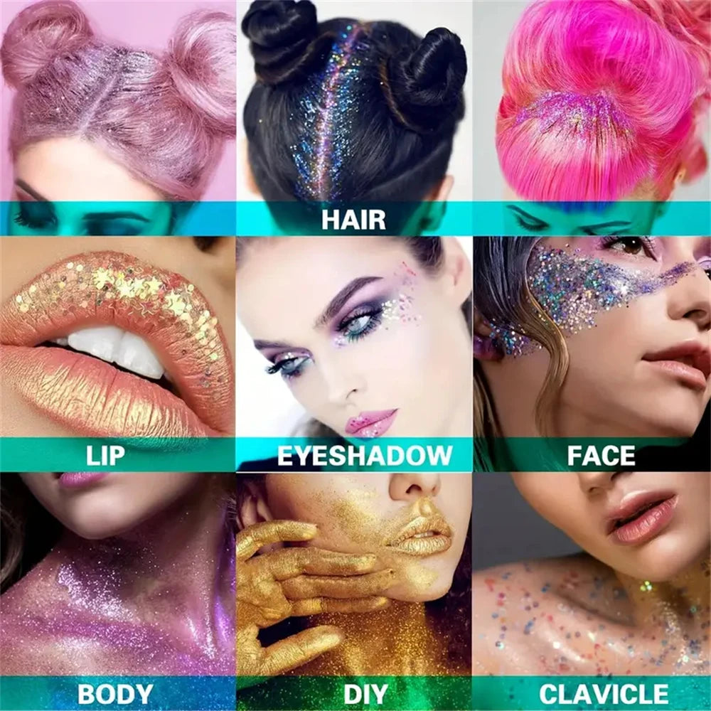 Mermaid Sequin Body Glitter Gel – Festival & Party Shimmer Body Glitter Gel SWANS