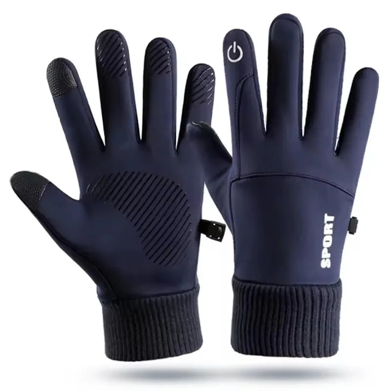 GAFASTWO Waterproof Fleece Touchscreen Winter Gloves Winter Sport Gloves SWANS Navy Blue L