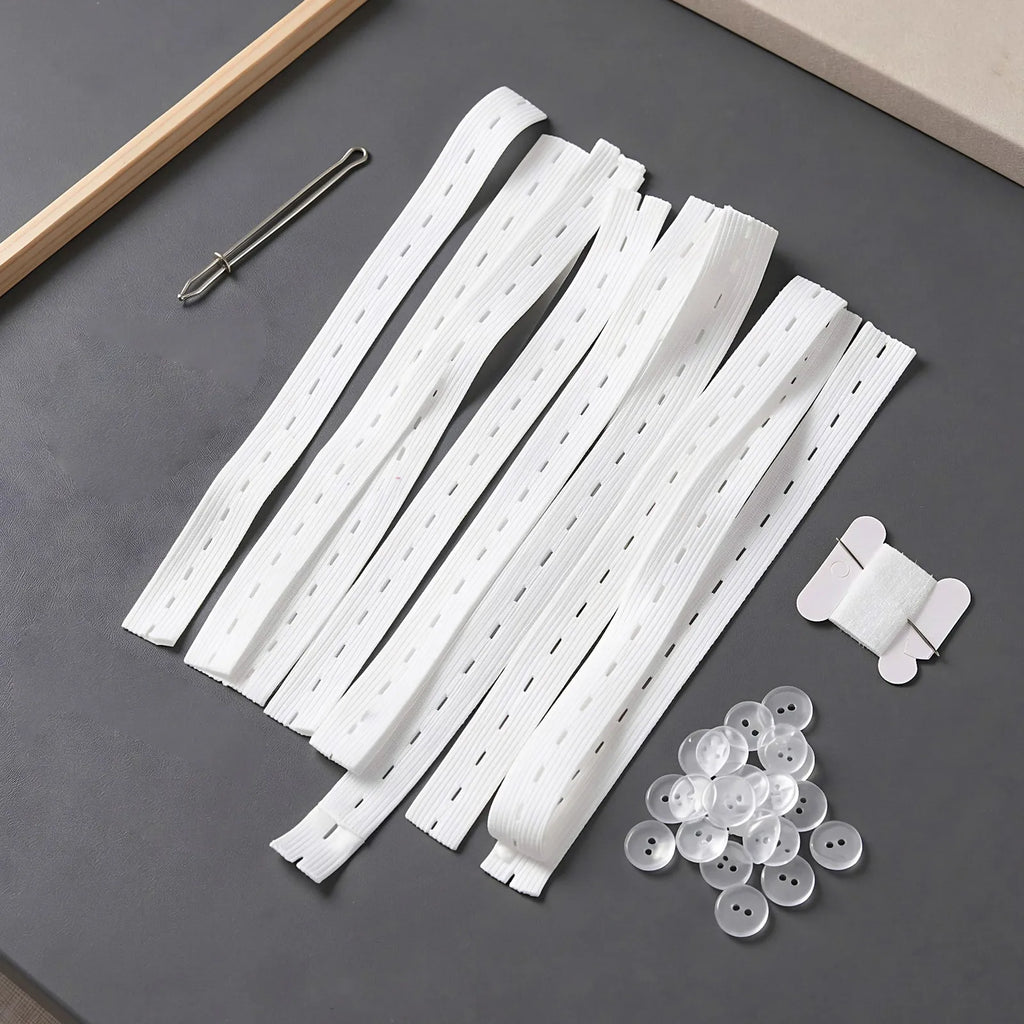 Adjustable Waist Tightener Kit – Elastic Band, Buttons & Threader Sewing Repair Kit SWANS
