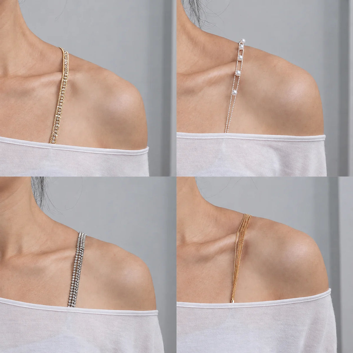 Rhinestone & Pearl Adjustable Decorative Bra Straps for Women Decorative Bra Straps SWANS
