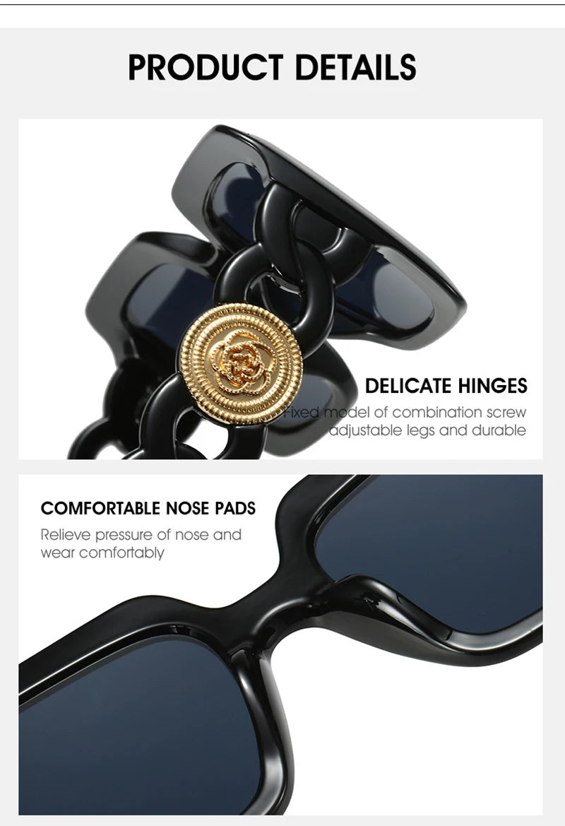TOYEARN Oversized Square Sunglasses UV400 Vintage Fashion Fashion Sunglasses SWANS