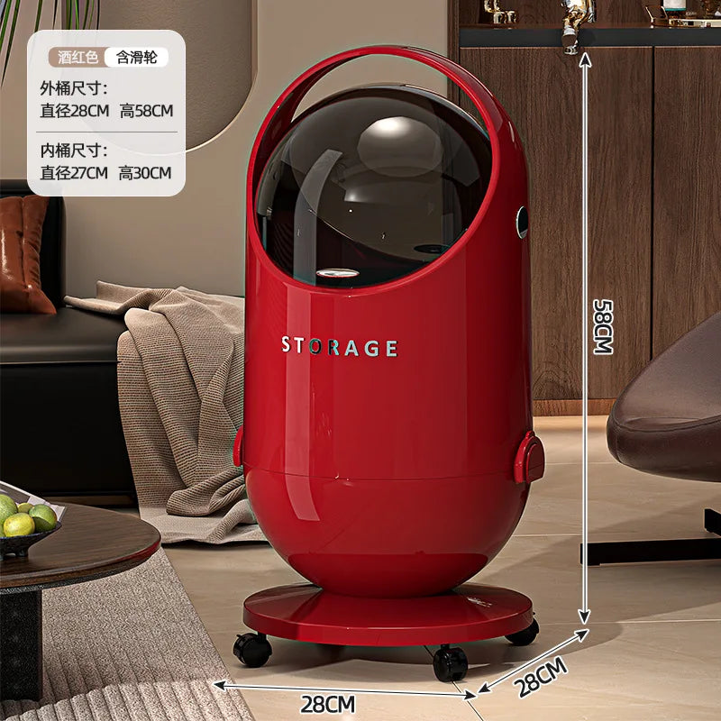 SWANS Rolling Trash Bin with Lid & Wheels – Stylish Home Waste Can Rolling Trash Bin SWANS D