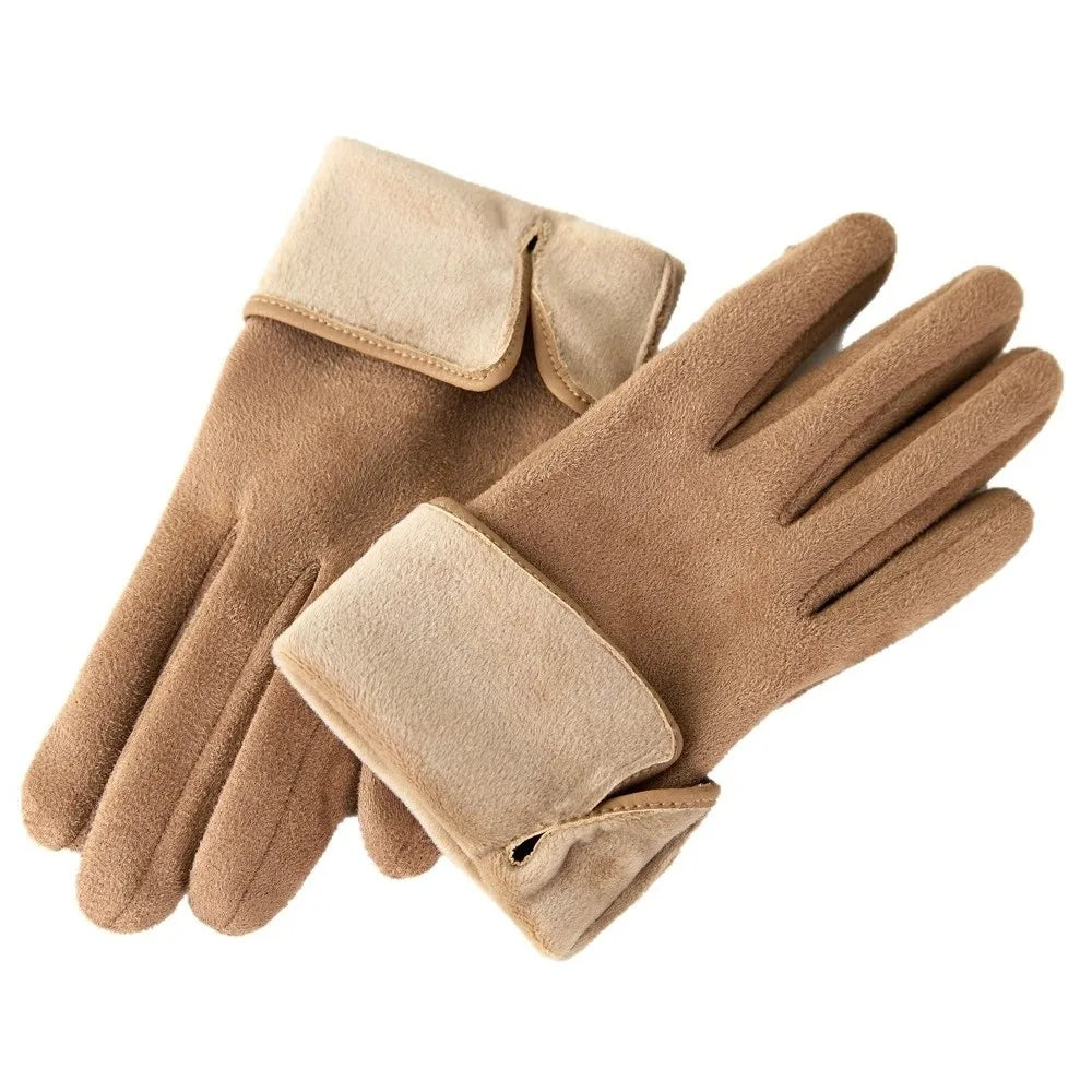 Women's Suede-Like Touchscreen Winter Gloves – Windproof Winter Cycling Gloves SWANS