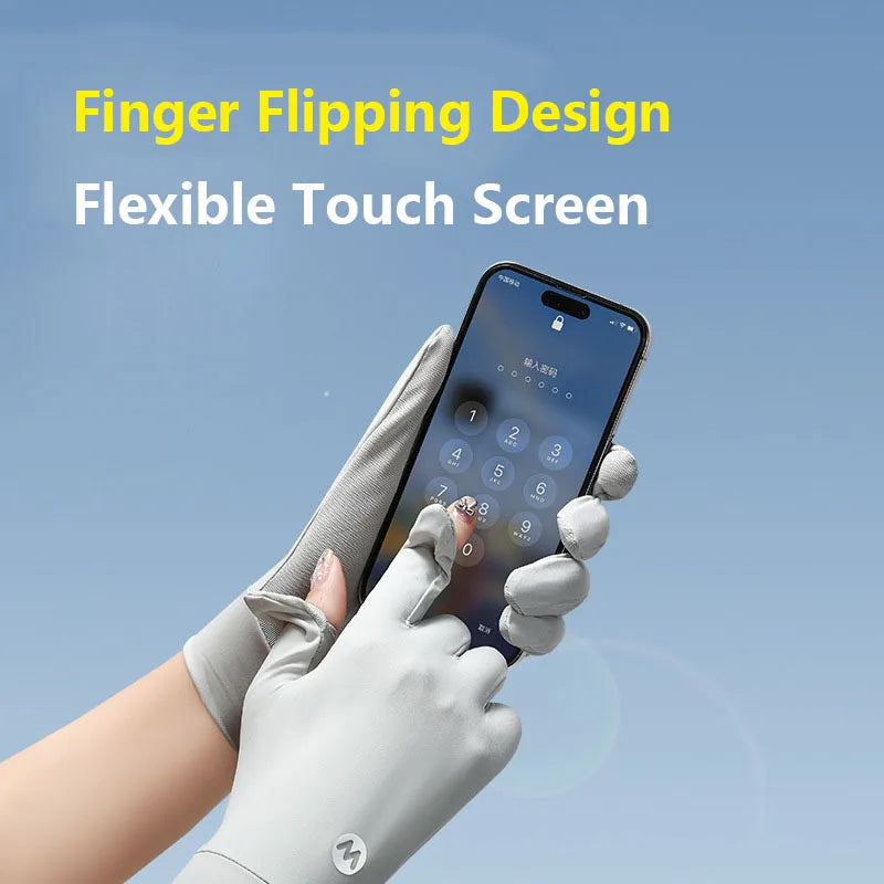 Women UPF50+ UV Sun Gloves Ice Silk Touchscreen Non-Slip UV Sun Protection Gloves SWANS