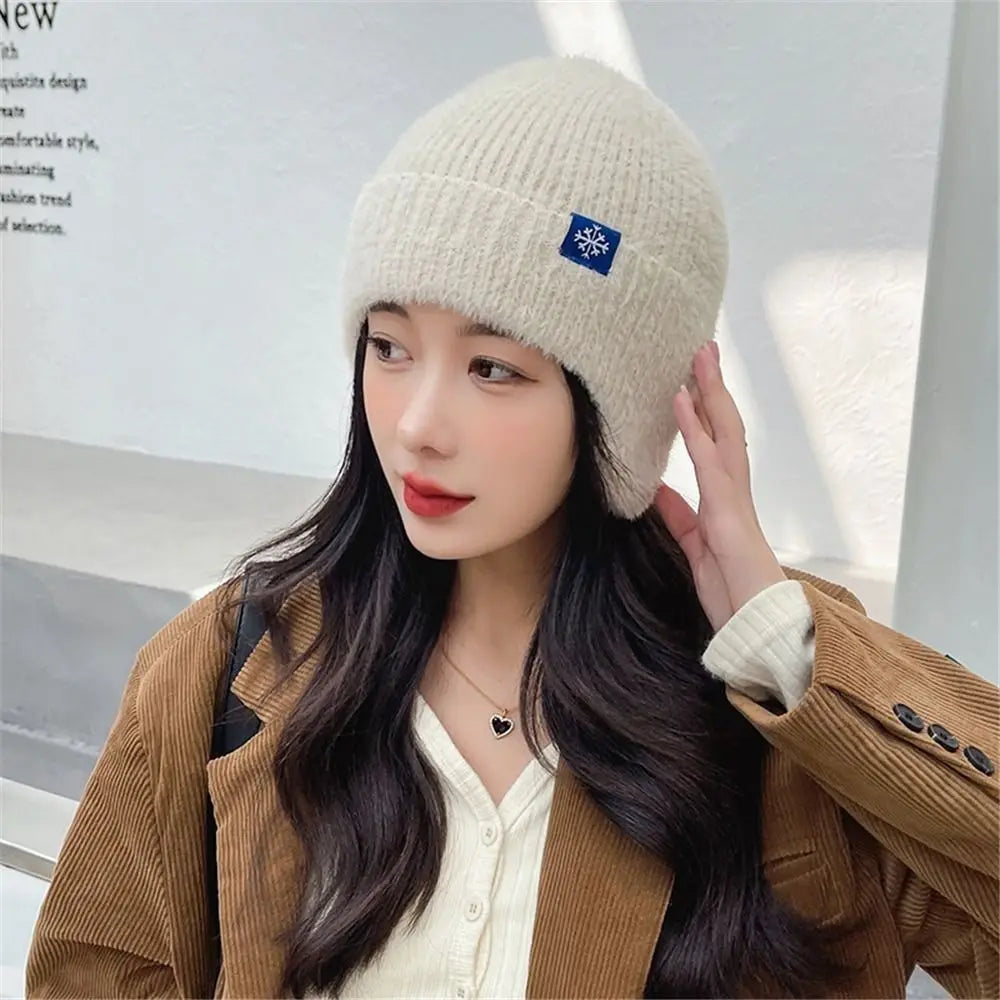 Windproof Knit Earflap Beanie – Warm Unisex Winter Ski Hat Knit Winter Beanie SWANS