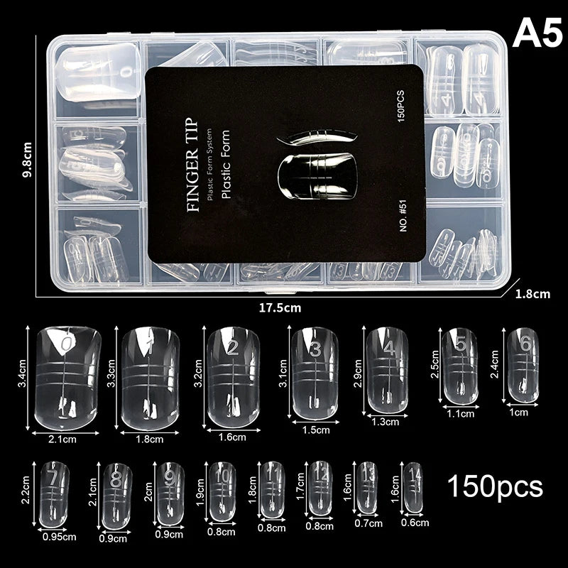 Clear Stiletto False Nail Tips 70/140/150pcs – DIY Extensions False Nail Tips SWANS A5