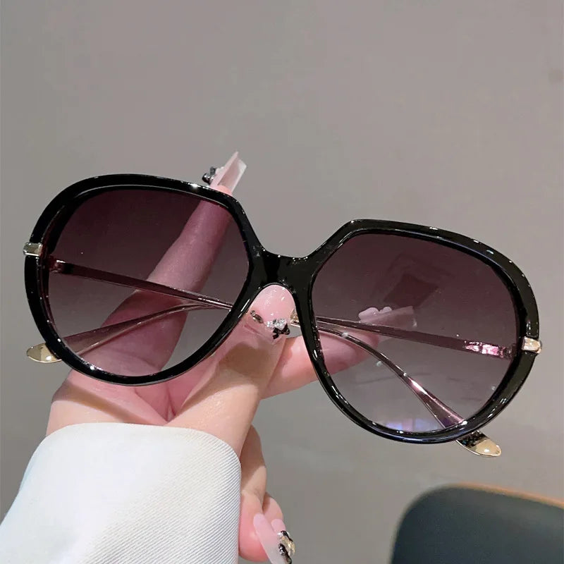 Y2K Oversized Pilot Sunglasses Unisex UV400 Vintage Shades Fashion Sunglasses SWANS Black Gradient Gray