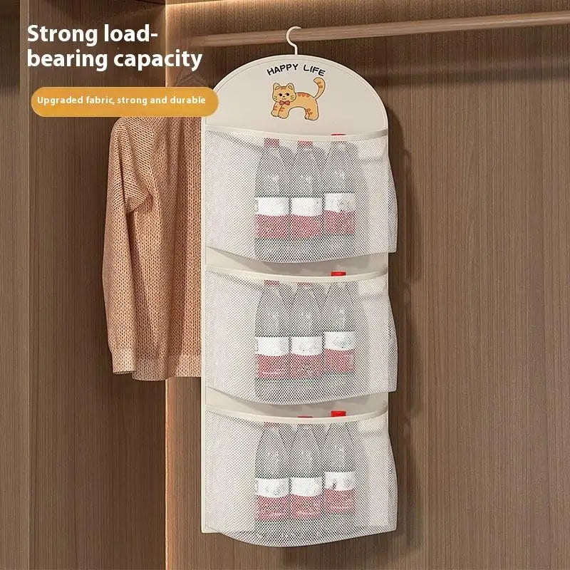 Hanging Mesh Storage Bag 2/3-Layer Wardrobe Organizer Wardrobe Storage Organizer SWANS