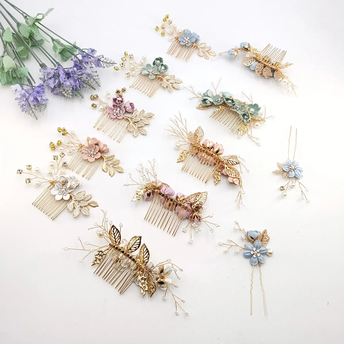 4-Piece Pearl Zircon Bridal Hair Comb Set – Wedding Jewelry Bridal Hair Combs SWANS