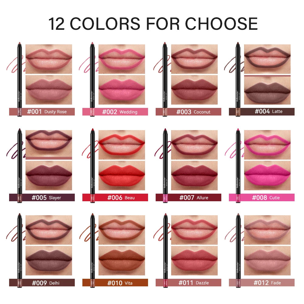 Waterproof Matte Lip Liner Pencil 12 Colors – Lakerain Lip Liner Pencil SWANS