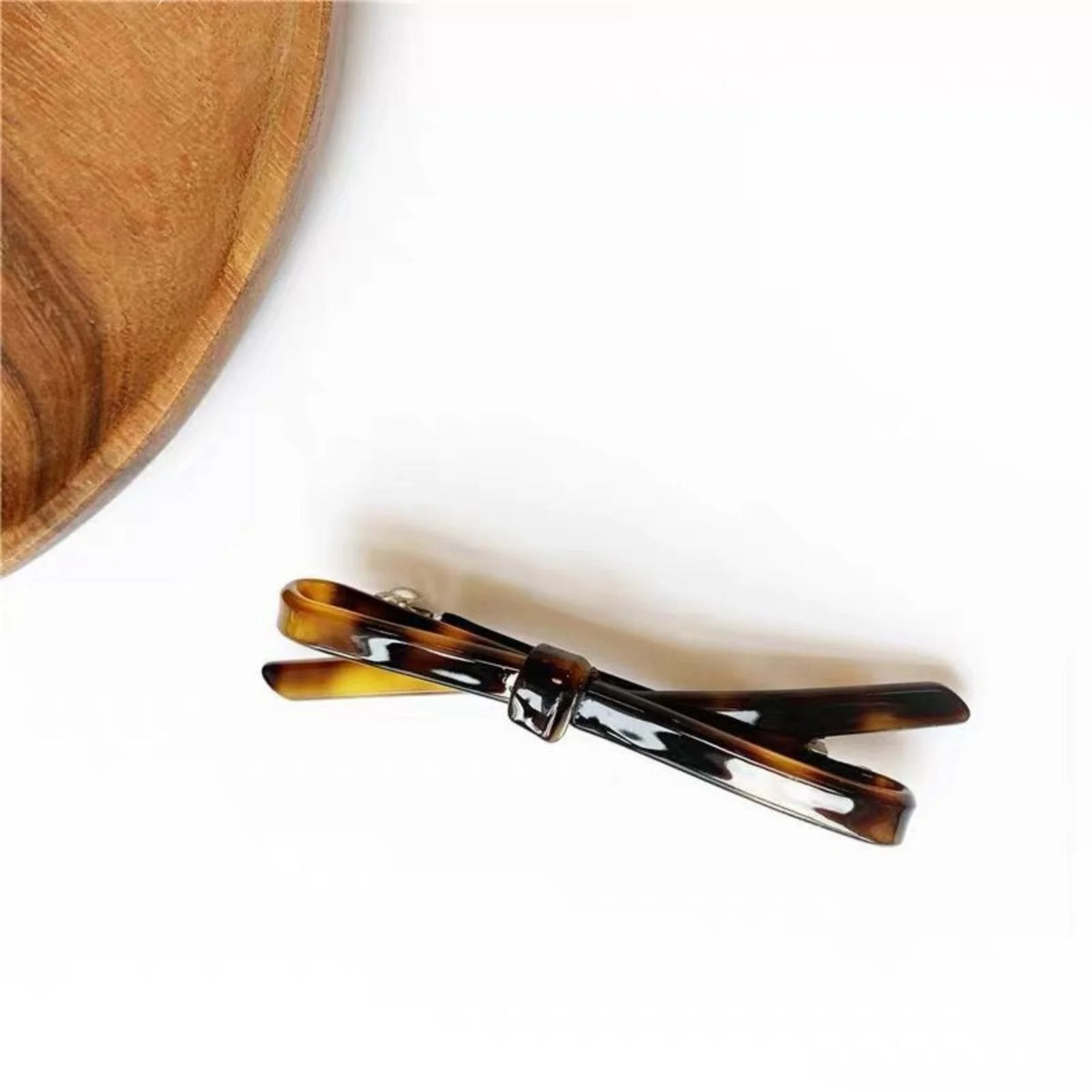 Korean Bow Hair Clips – Acetate Barrettes for Women & Girls Hair Clip Barrette SWANS Tortoiseshell