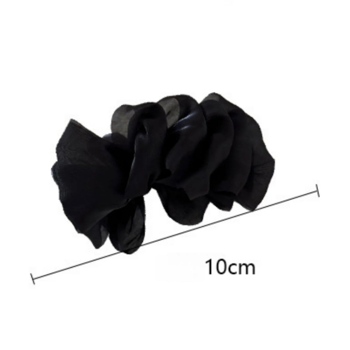 Chiffon Flower Hair Scrunchies 3-Color Set – Black Pink White Hair Scrunchies SWANS