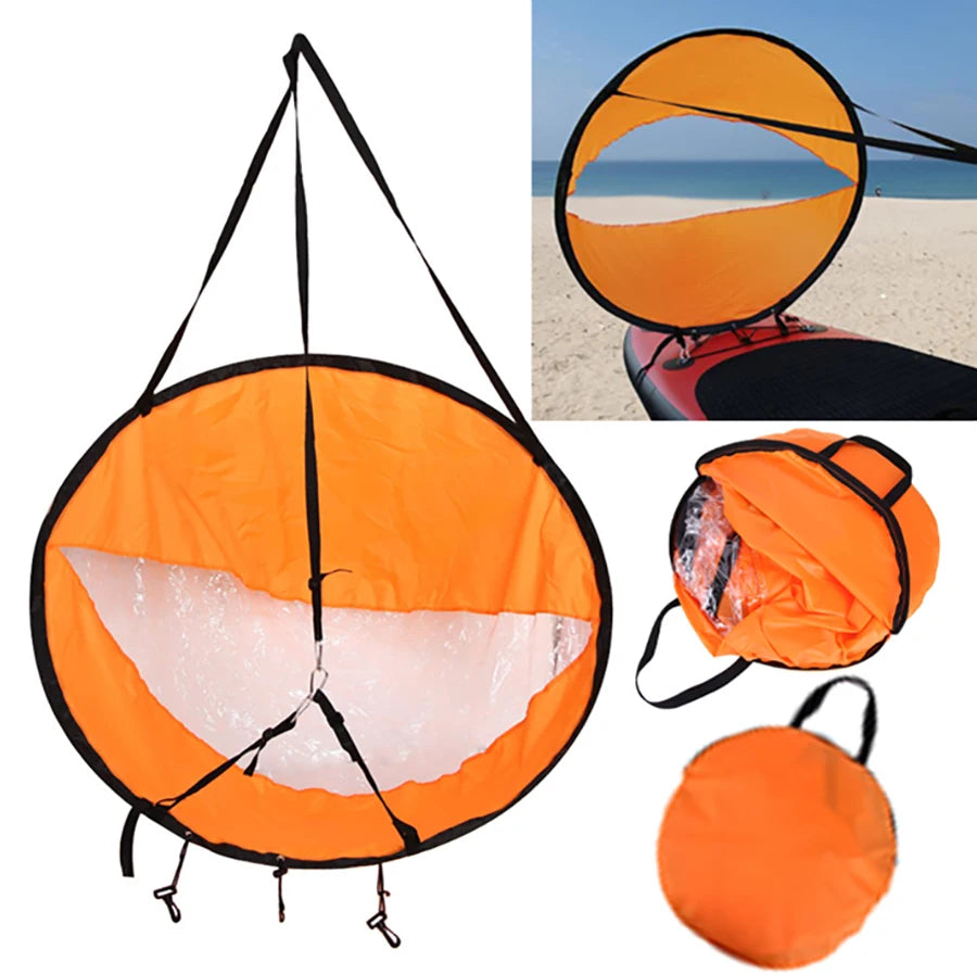 Foldable Kayak Wind Sail – UV Protection & Clear View Window Kayak Wind Sail SWANS