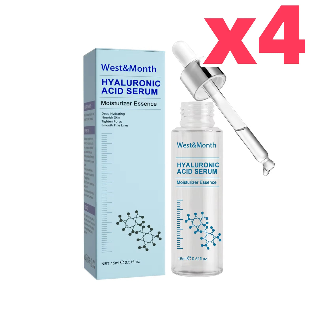 WEST MONTH Hyaluronic Acid Face Serum – Firming & Hydrating Face Serum SWANS 60ml Boxed