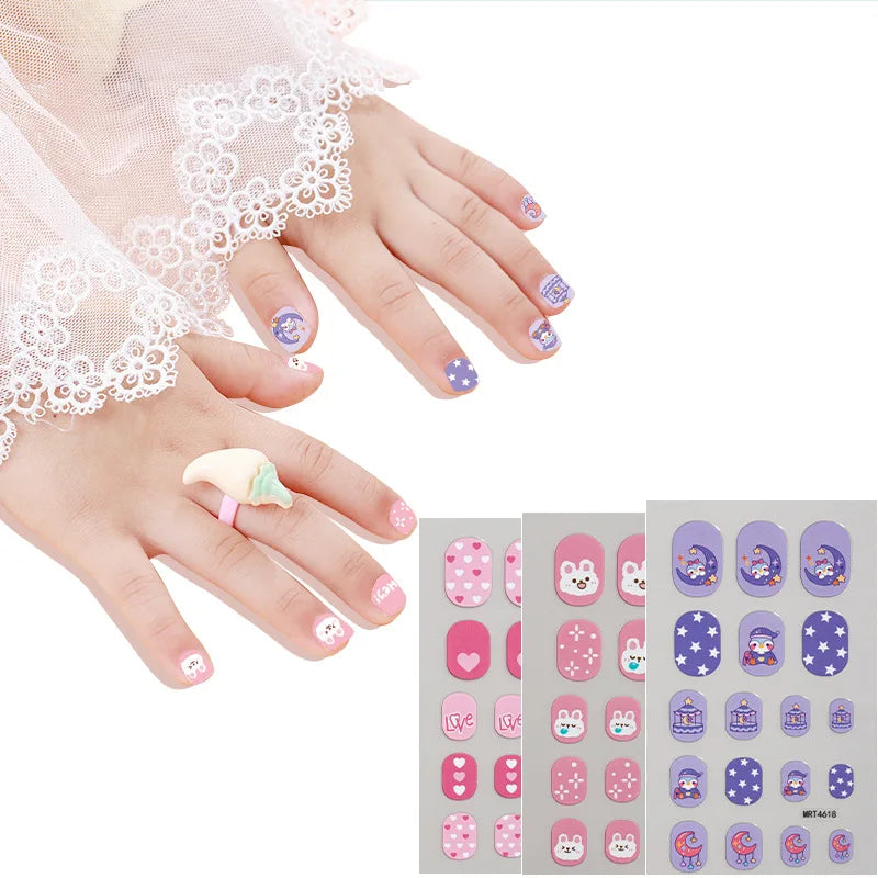 Kids Princess Nail Stickers – Cute Cartoon Animal Nail Decals Kids Nail Stickers SWANS