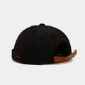 Retro Corduroy Docker Cap – Unisex Brimless Beanie Skullcap Beanie Docker Cap SWANS Black