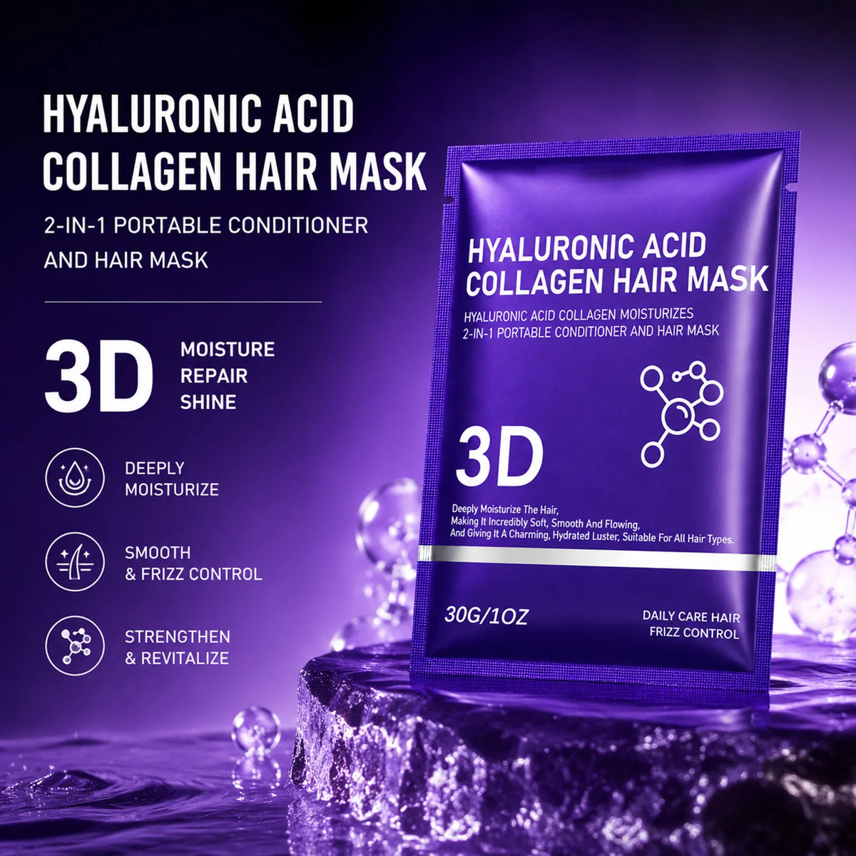 SWANS 3D Hair Mask – Hyaluronic Acid & Collagen 2-in-1 Deep Hair Mask SWANS