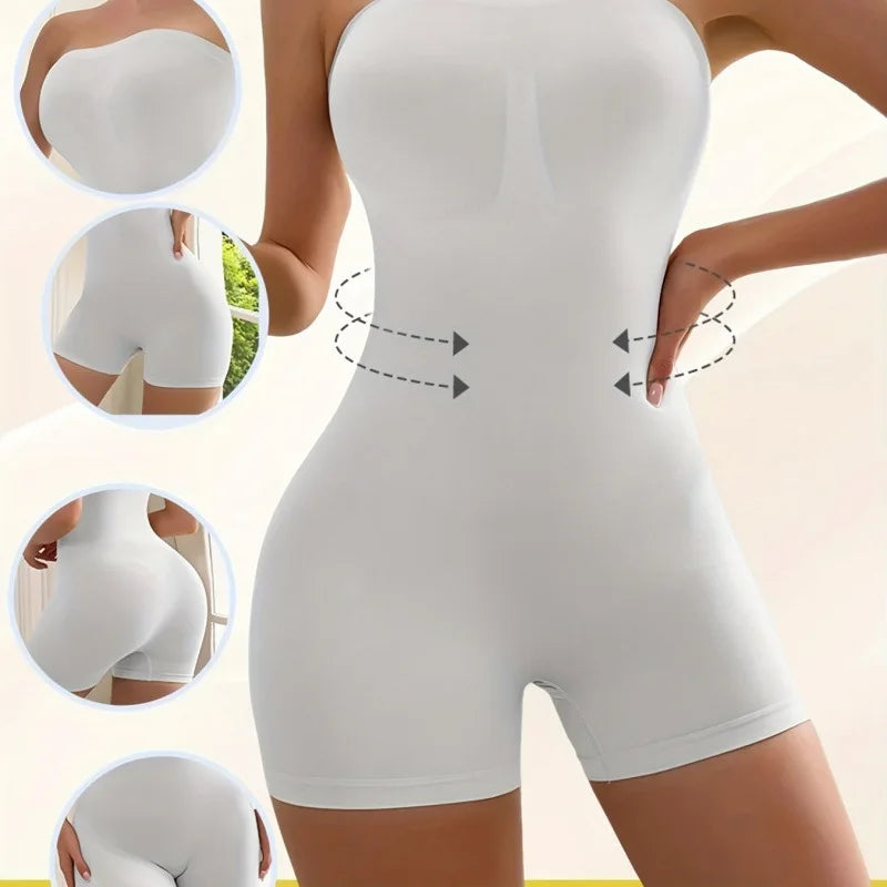 Women's Full Body Shaper Bodysuit – Tummy Control Shapewear Body Shaper Bodysuit SWANS 1pcs White S