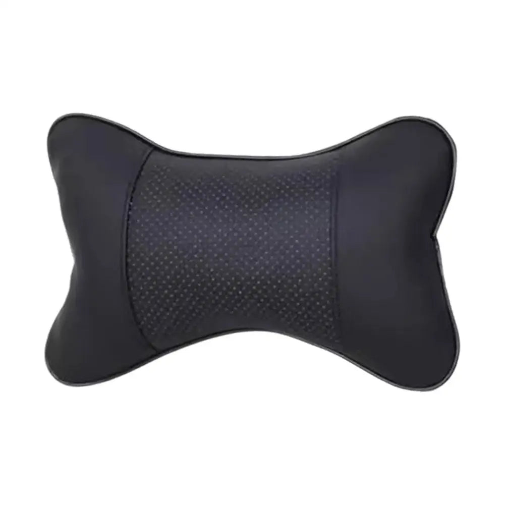 SWANS PU Leather Car Headrest Neck Pillow – Breathable Mesh Car Neck Pillow SWANS 1pcs balck