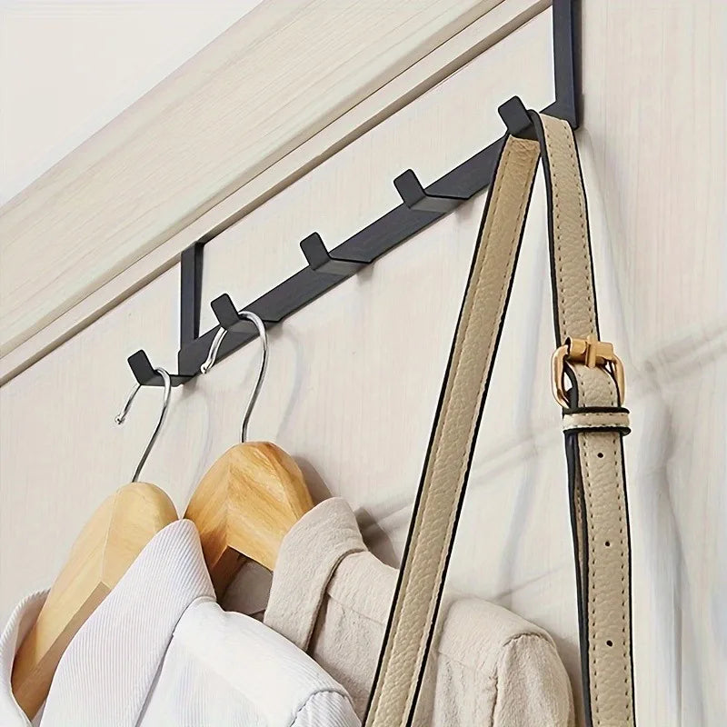 SWANS 5-Hook Over-Door Hanger for Coats, Hats & Towels Over-Door Hook Rack SWANS